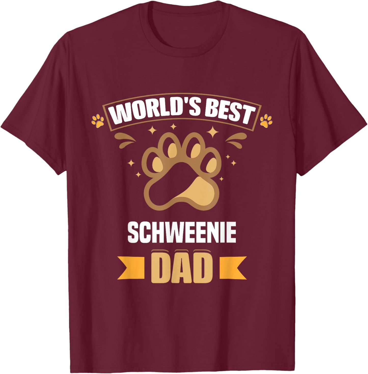 World's Best Schweenie Dad Mixed Breed Dog Owner T-Shirt - T-Shirt | Maroon