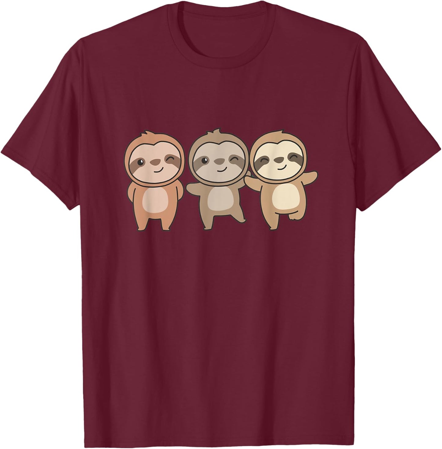 Sloth Cute Animals For Kids Manga Sloths T-Shirt - T-Shirt | Maroon