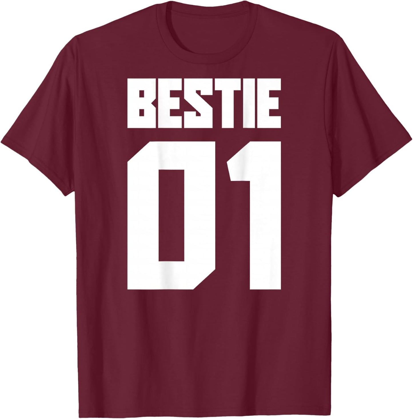 Bestie 01 Bestie 02 Bestie Squad Matching BFF Friend Crew , black, s T-Shirt - T-Shirt | Maroon