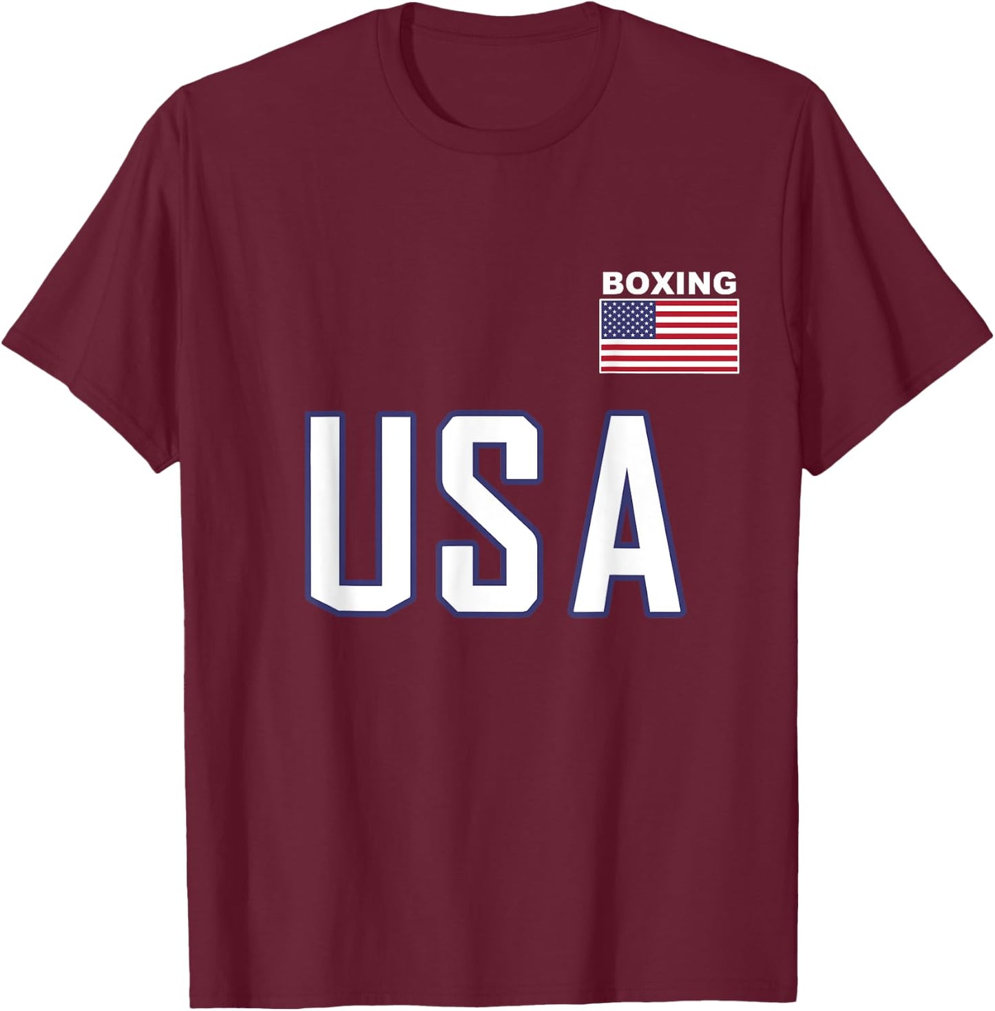 USA Flag Boxing Cool Boxer Training Equipment Men Women T-Shirt - T-Shirt | Maroon