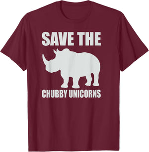 Save The Chubby Unicorns Shirt Funny Unicorn Animal Lover T-Shirt - T-Shirt | Maroon