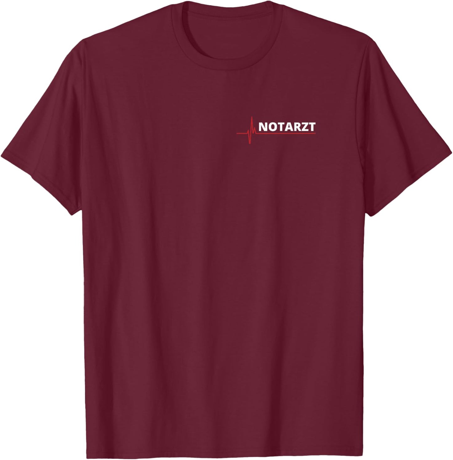 Emergency Doctor ECG Heartbeat Heart Line Cool Emergency Doctor T-Shirt - T-Shirt | Maroon