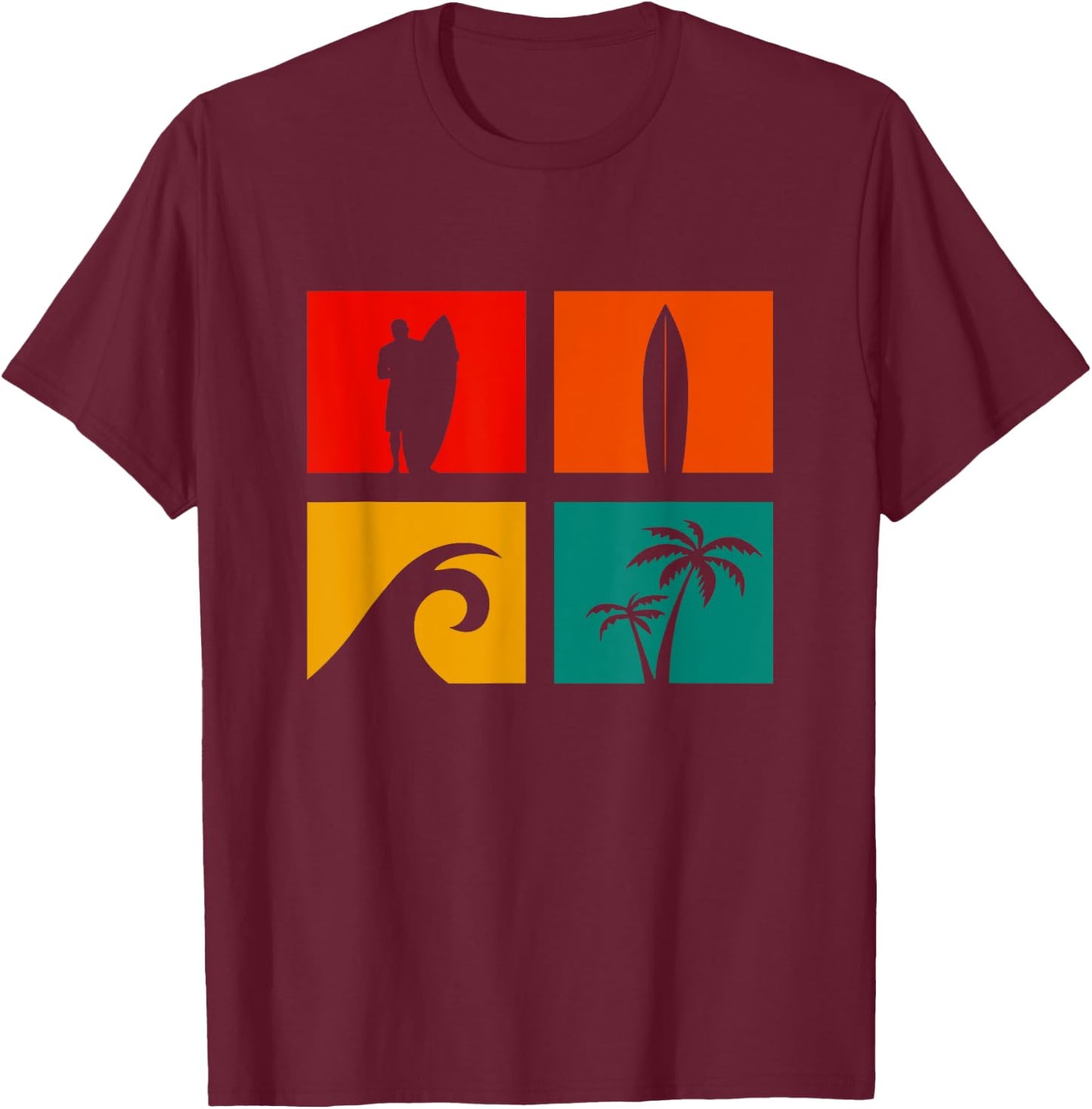Surfing Apparel - Surfer Surf T-Shirt - T-Shirt | Maroon