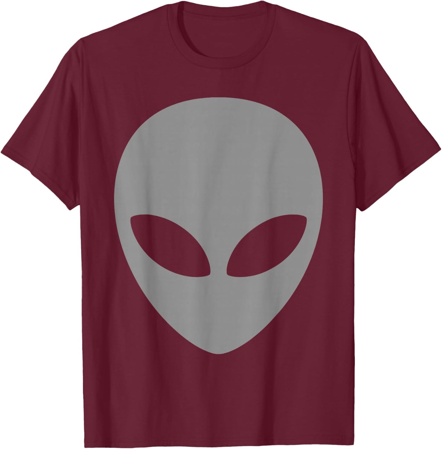 Grey Alien T Shirt Scary Grey Alien Head Shirt T-Shirt - T-Shirt | Maroon