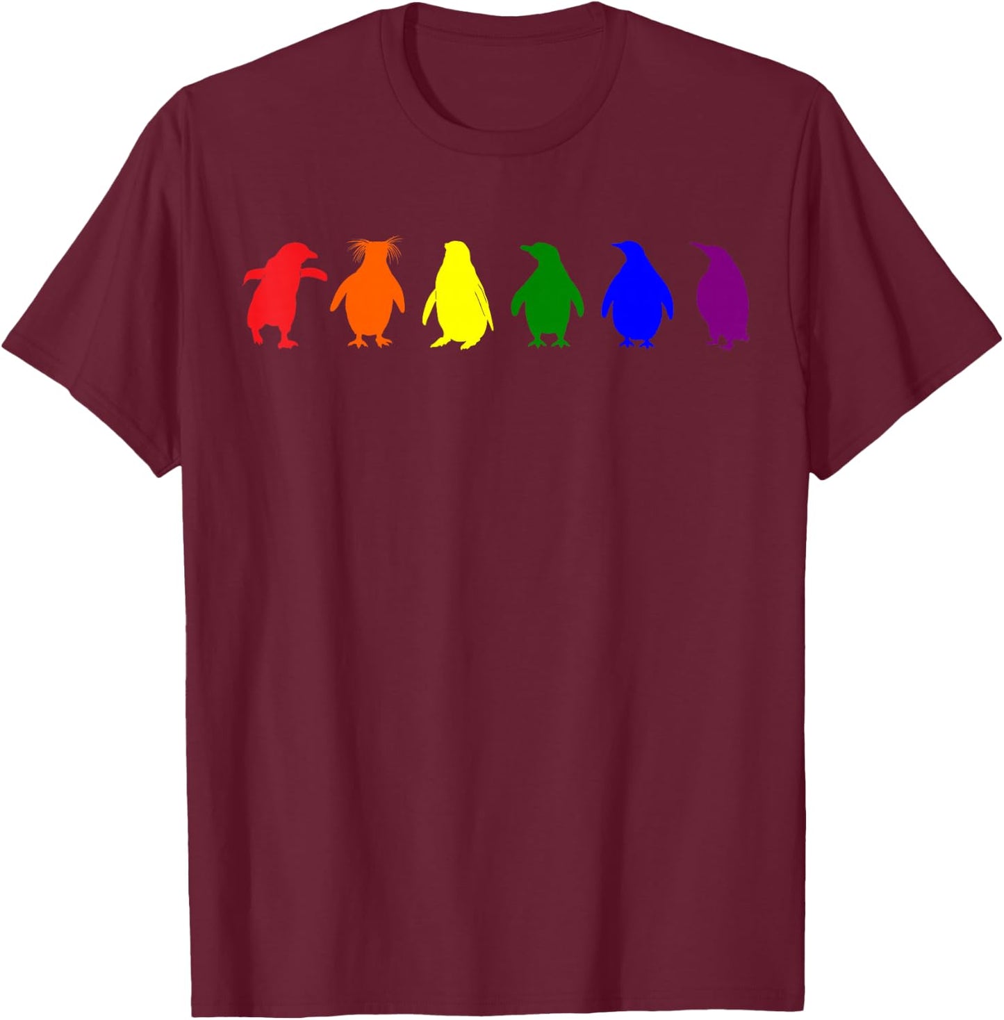 Gay Penguins LGBT Flag Pride Transgender Lesbian LGBT T-Shirt - T-Shirt | Maroon