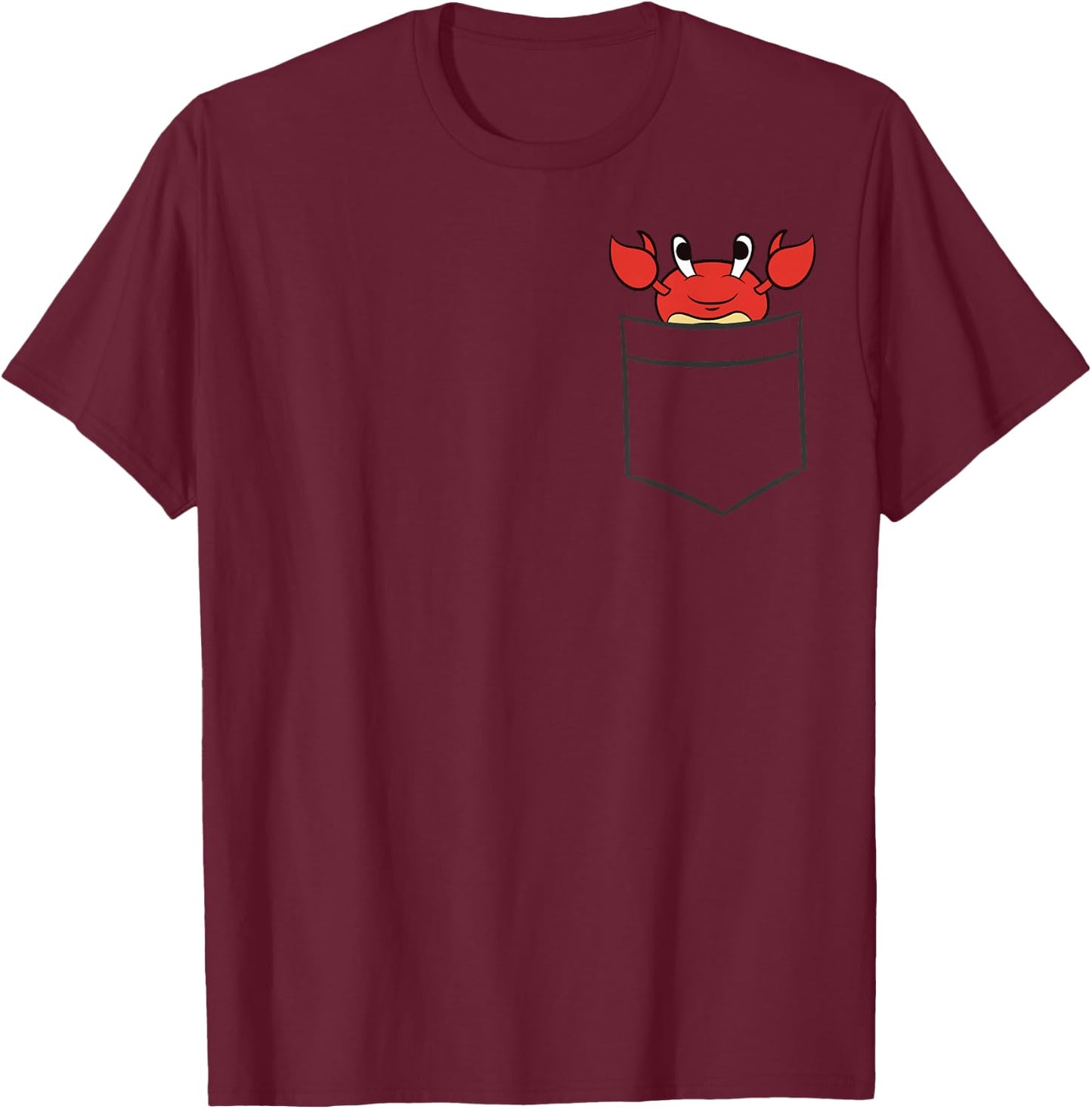 Crab In The Pocket Crustacean Cute Saltwater Crab T-Shirt - T-Shirt | Maroon