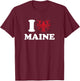 I Love Maine - I Lobster Maine - Heart Shape Lobster T-Shirt - T-Shirt | Maroon