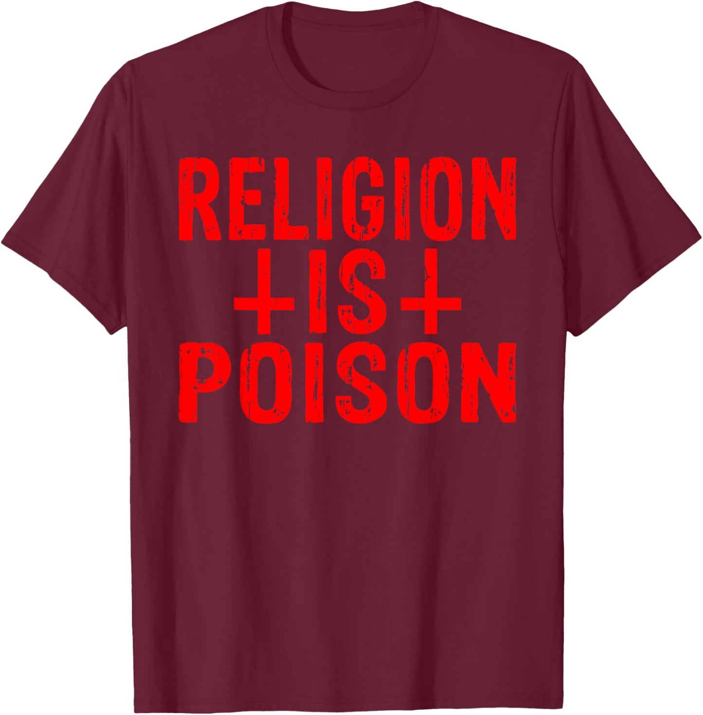 Funny Satanism Satanic Antichrist Occult Satan Goat Atheist T-Shirt - T-Shirt | Maroon