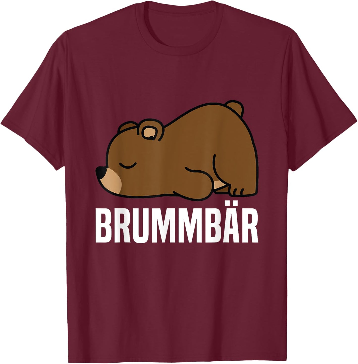 Grummbär Bear Genervt Brown Bear Tired , black T-Shirt - T-Shirt | Maroon