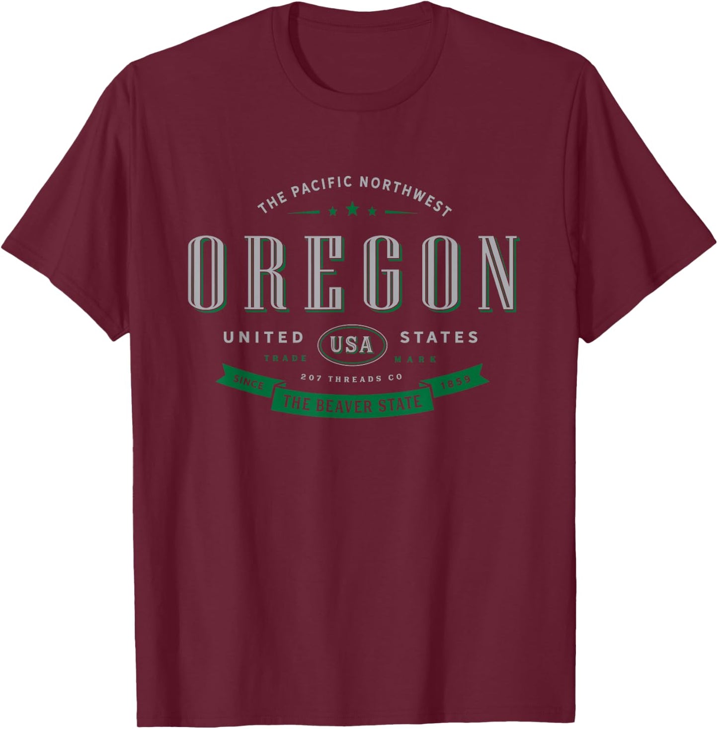 State of Oregon T-Shirt - T-Shirt | Maroon