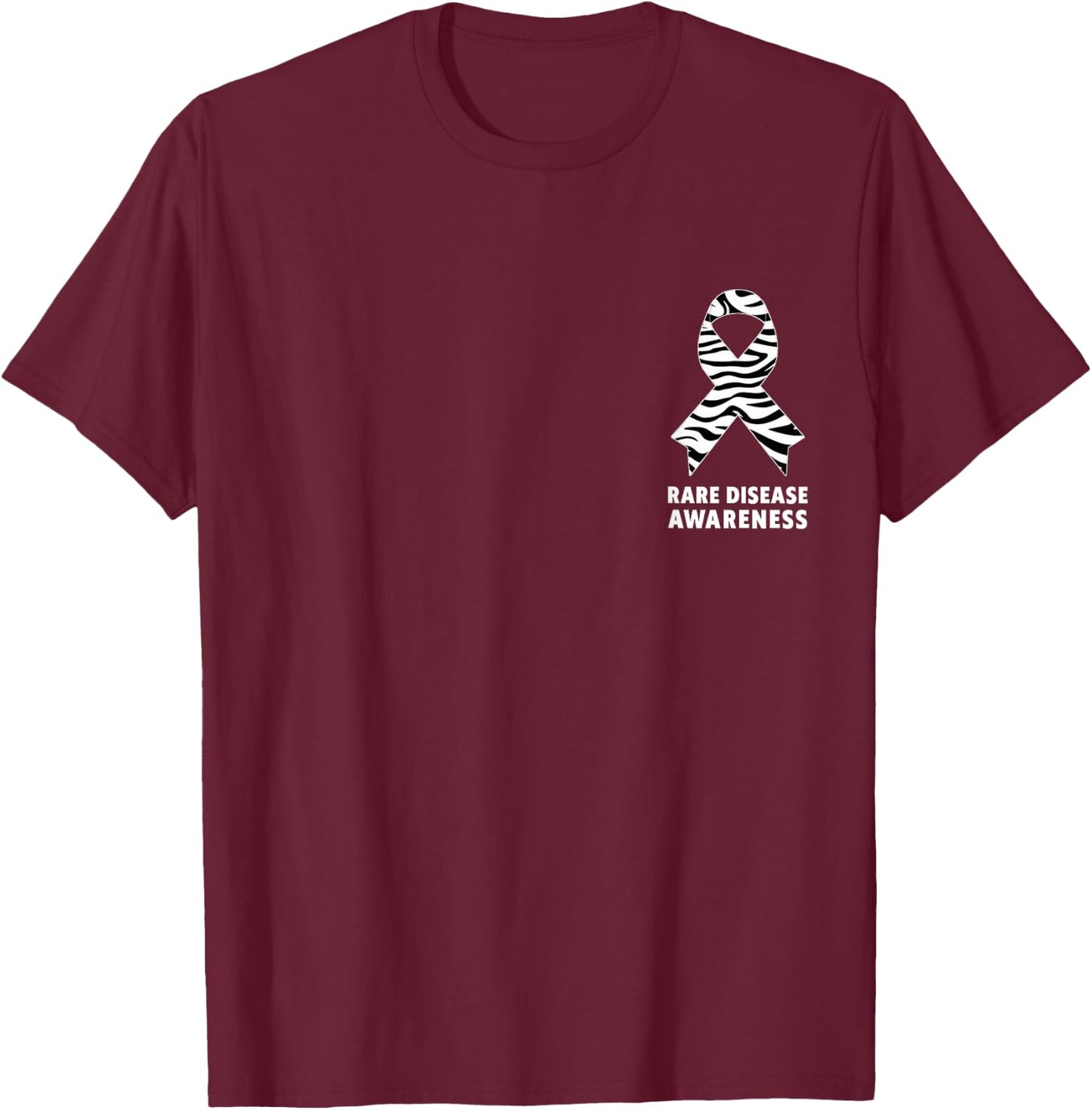 Zebra- zur Sensibilisierung für seltene Krankheiten — Tag der seltenen Krankheiten 2026 T-Shirt - T-Shirt | Maroon