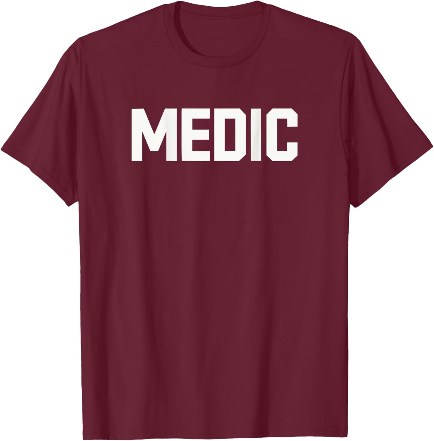 MEDIC Back Print Text Design for Professionals and Cosplay T-Shirt - T-Shirt | Maroon