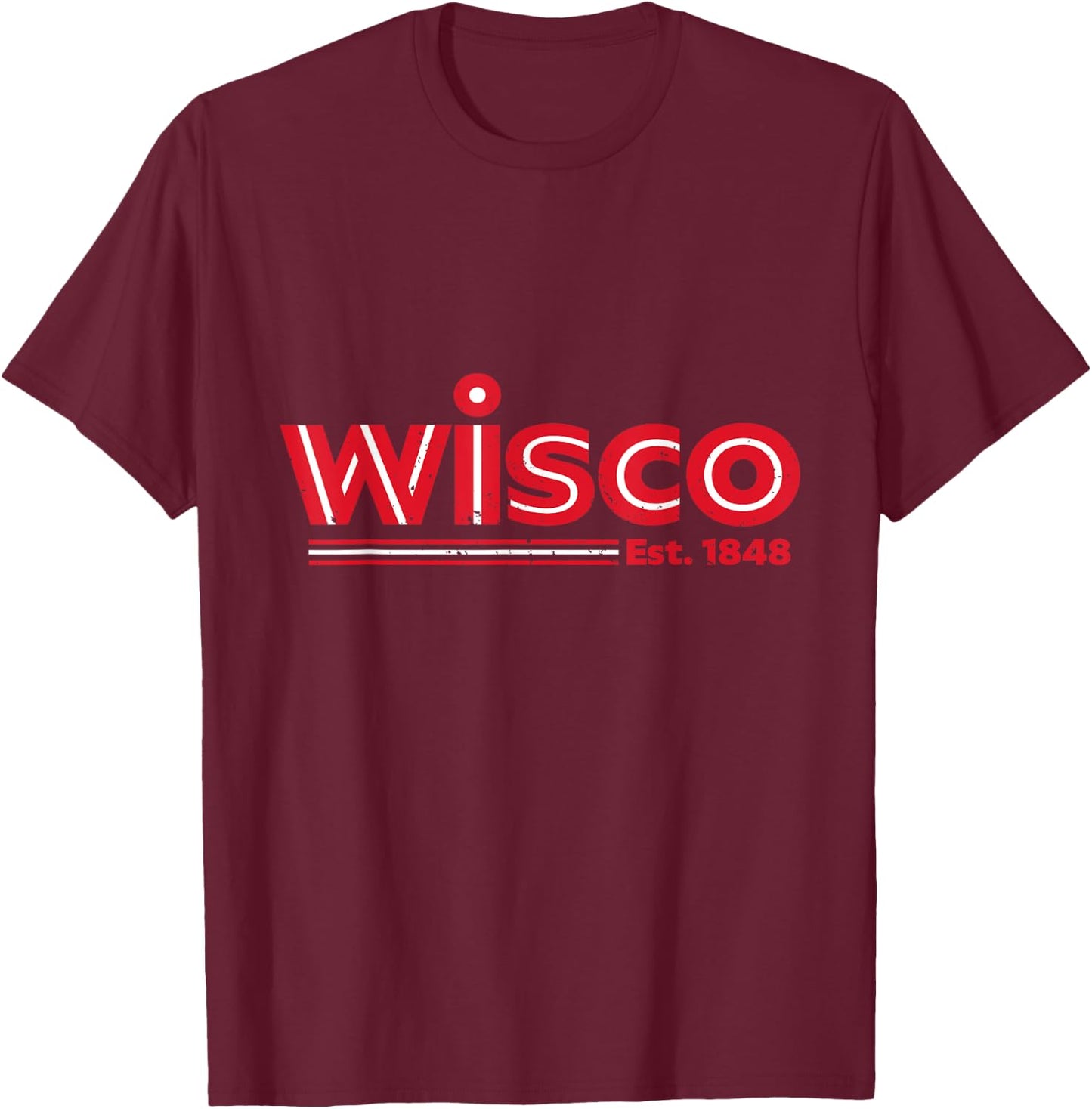 Wisco Design - Wisconsin Sweat T-Shirt - T-Shirt | Maroon