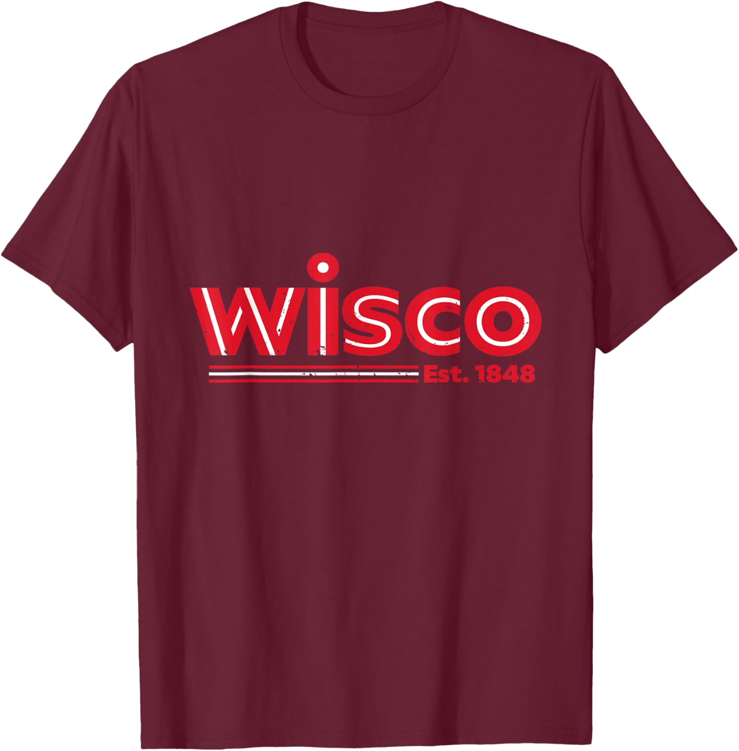 Wisco Design - Wisconsin Sweat T-Shirt - T-Shirt | Maroon