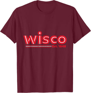 Wisco Design - Wisconsin Sweat T-Shirt - T-Shirt | Maroon