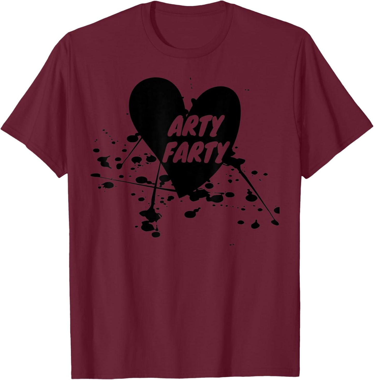 Arty Farty, Ink Splat Heart, Art & Craft T-Shirt - T-Shirt | Maroon