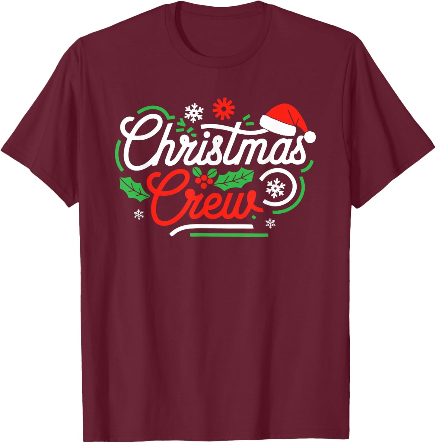 Christmas Crew Shirt Adult Men Women Kids Christmas Pajamas T-Shirt - T-Shirt | Maroon