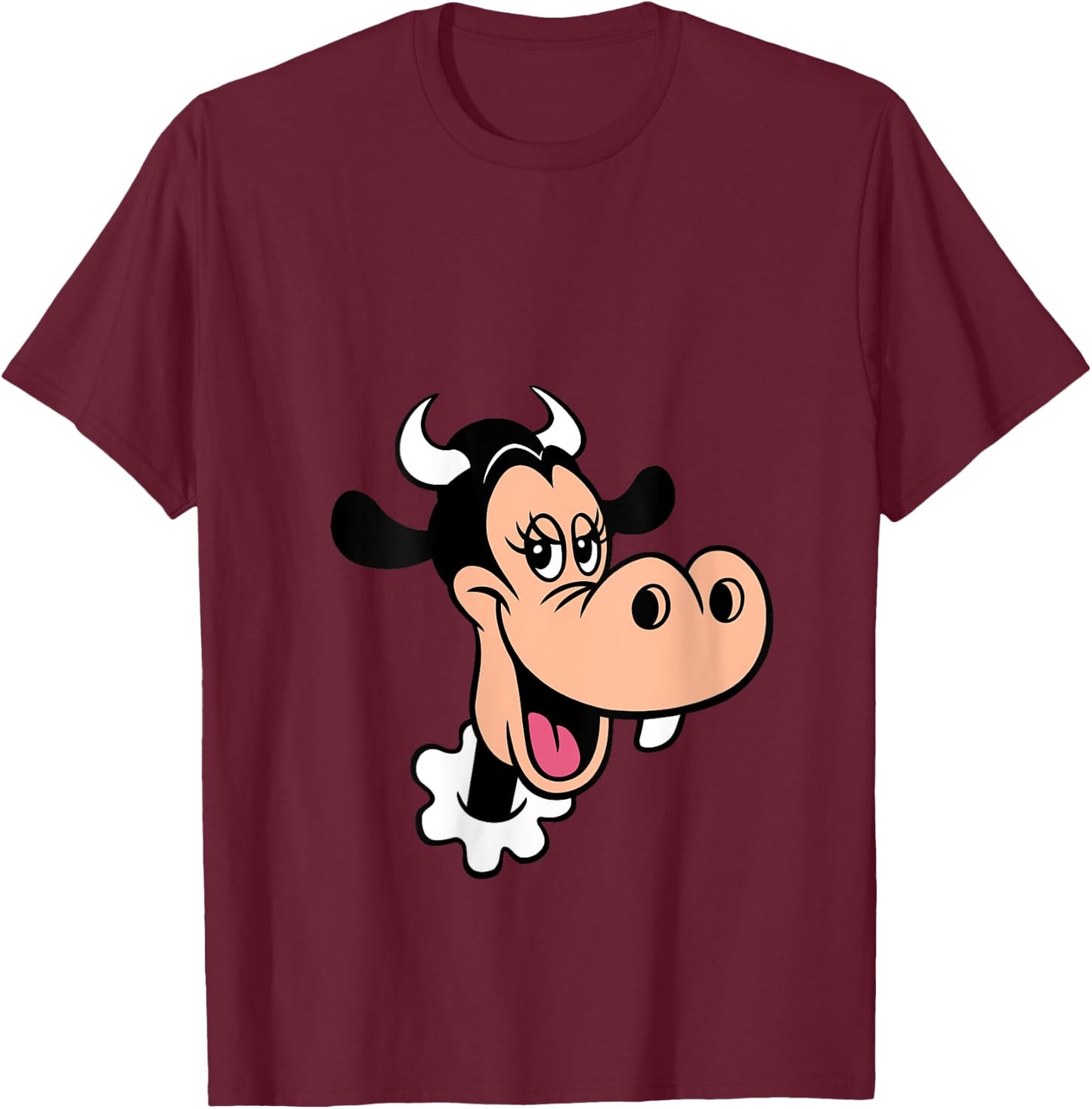 Disney Clarabelle Cow Big Face Costume V-Neck T-Shirt - T-Shirt | Maroon