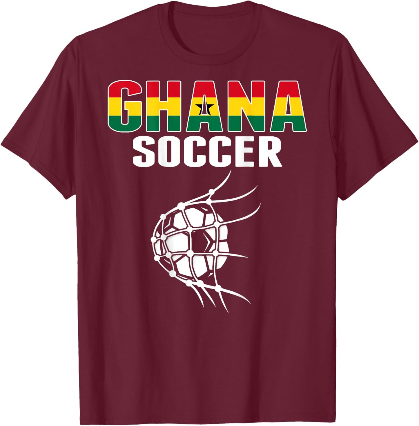 Proud Ghana Soccer Fans Jersey Support Ghanian Football Team T-Shirt - T-Shirt | Maroon