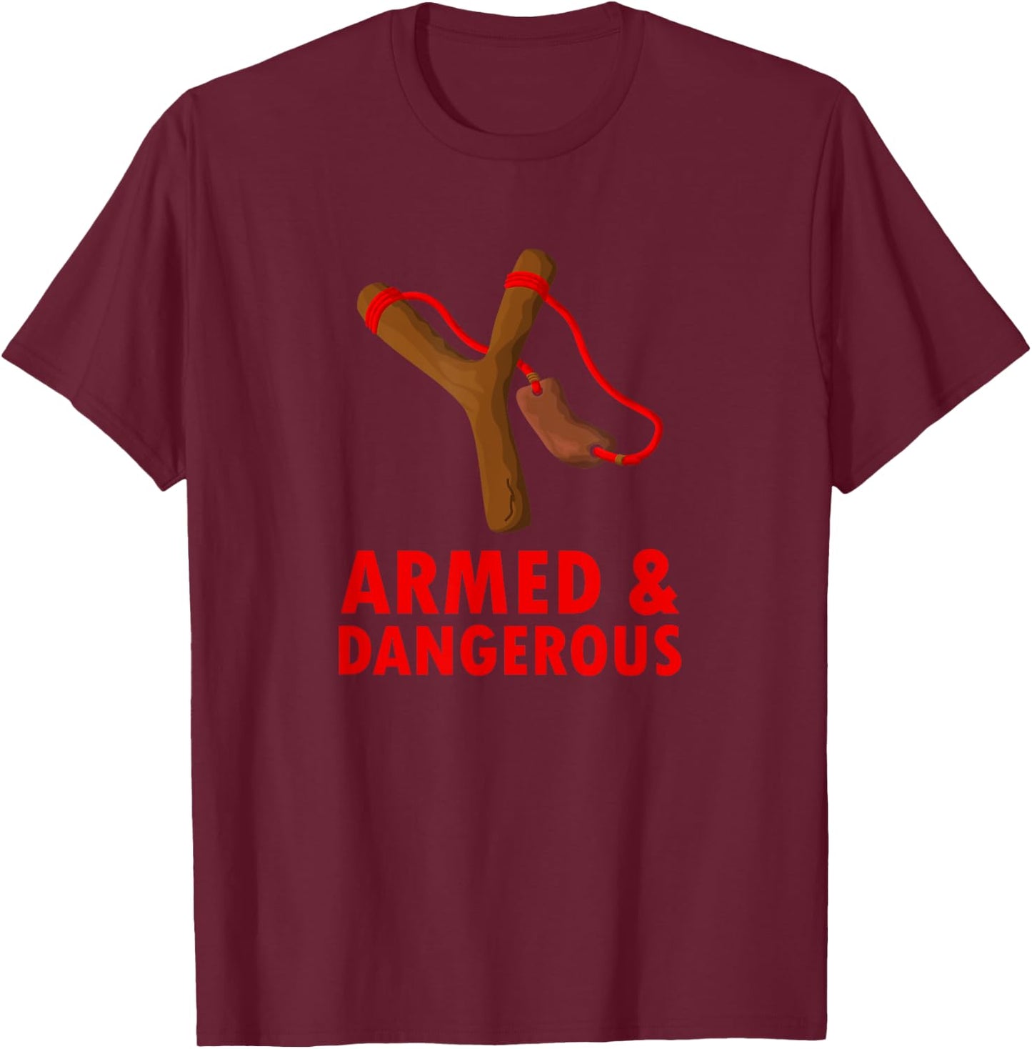 Toy Slingshot Backyard Rabbit & Squirrel Hunting T-Shirt - T-Shirt | Maroon