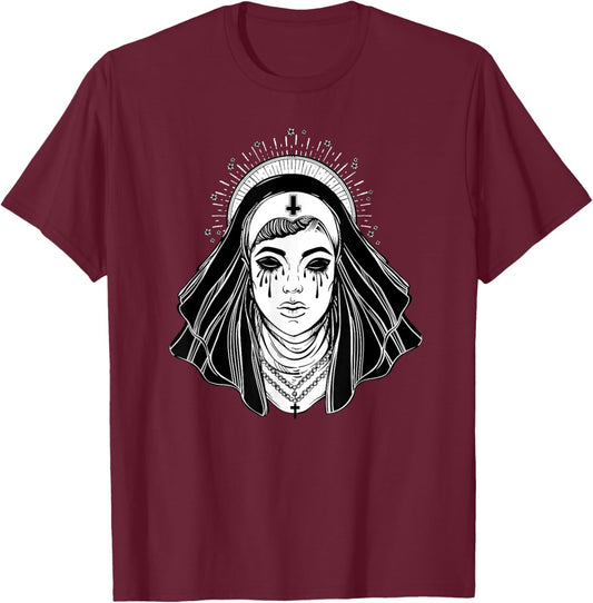 Black Religion Goth Sister - Evil Goth Cross Tattoo T-Shirt - T-Shirt | Maroon