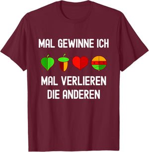 Schafkopf Kartenspiel Spielkarten Bayerischer Schafkopf T-Shirt - T-Shirt | Maroon