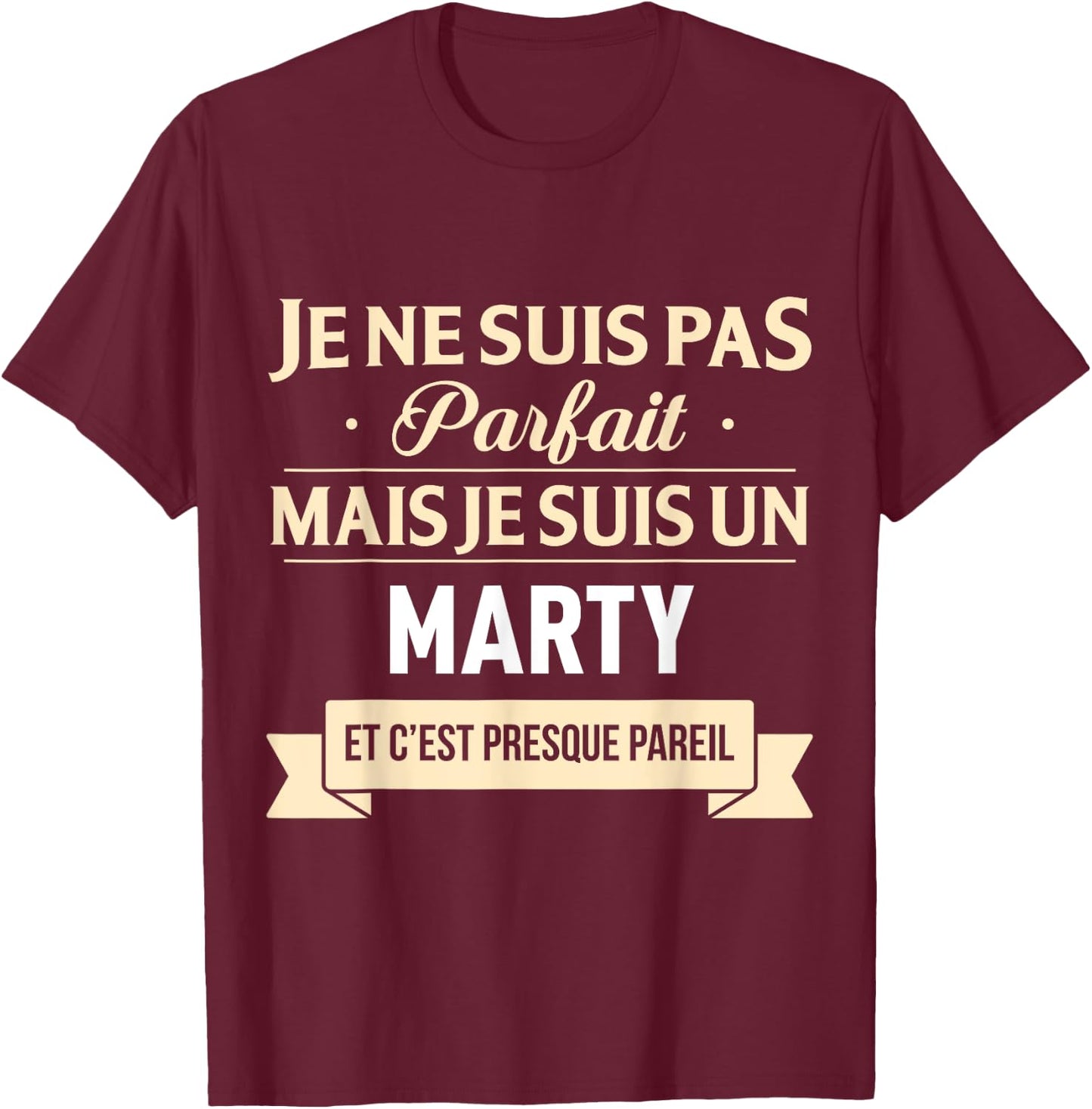 Funny Gift Marty Family Name , Black, S T-Shirt - T-Shirt | Maroon