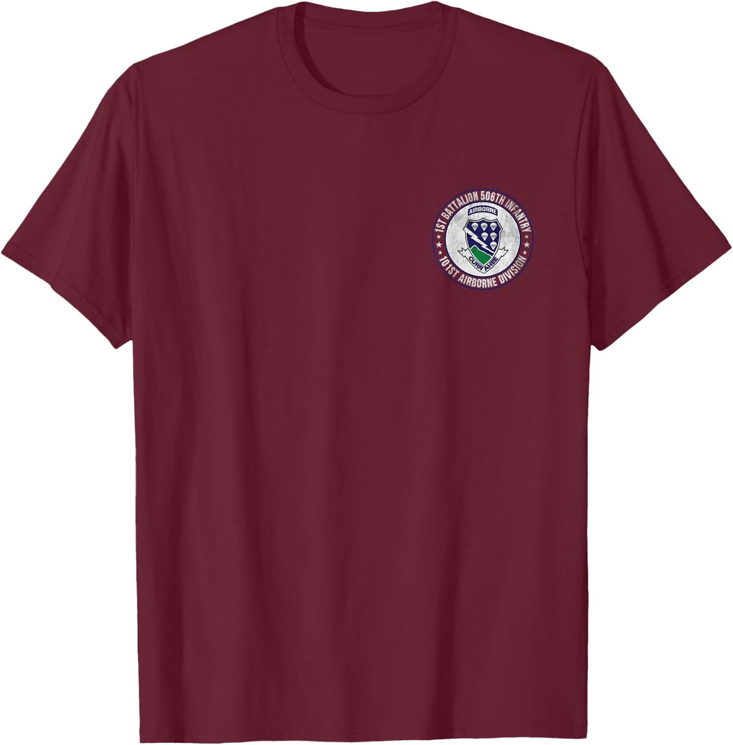 1st Battalion 506th Infantry 101st Airborne Division Veteran T-Shirt - T-Shirt | Maroon