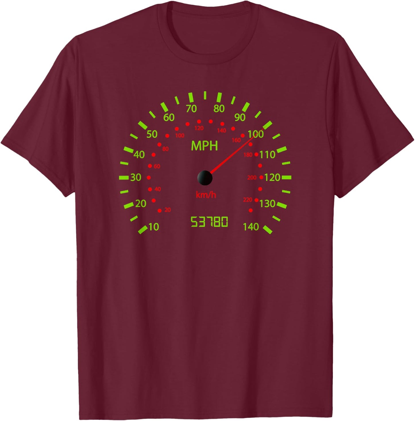 Odometer Car Race High Speed T shirt Motorcycle Bicycle T-Shirt - T-Shirt | Maroon