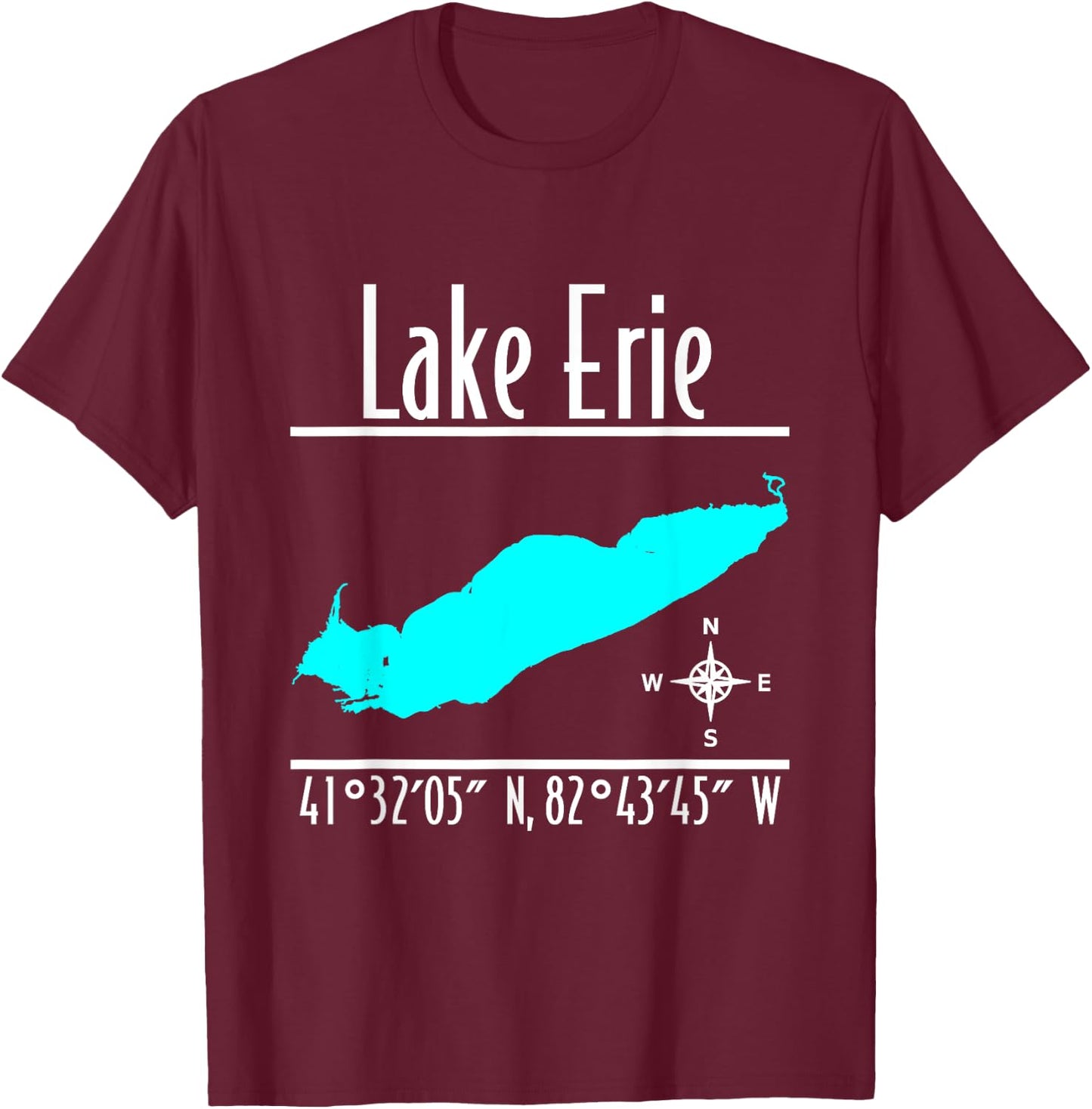 Modern Lake Erie - Great Lakes T-Shirt - T-Shirt | Maroon
