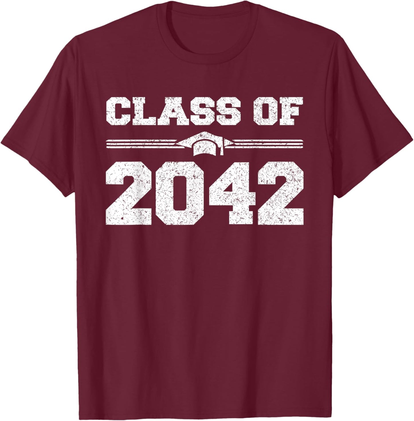 Class Of 2042 Grow With Me Graduate 2042 First Day Of School T-Shirt - T-Shirt | Maroon