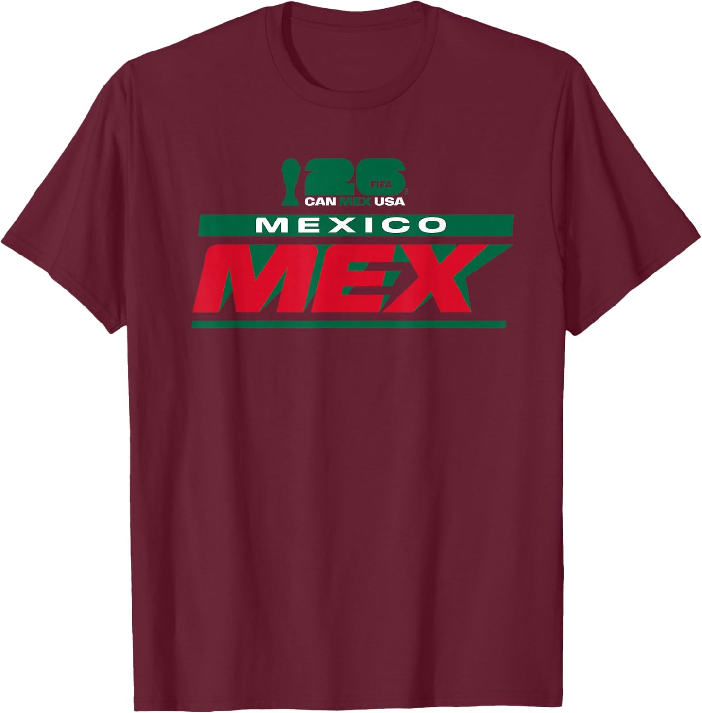 FIFA WORLD CUP26 Mexico Host Country Bar T-Shirt - T-Shirt | Maroon