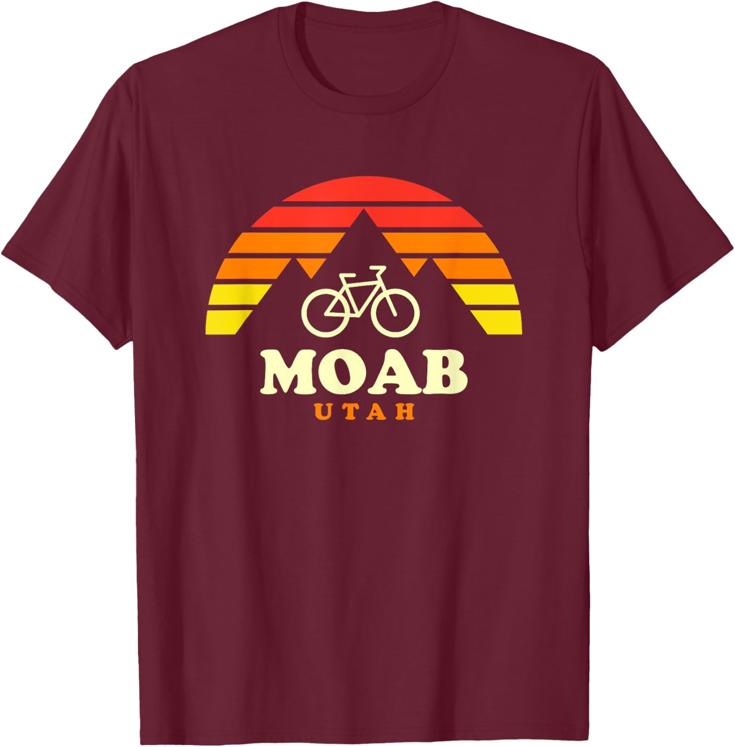 Moab Utah Mountain Biking Moab Mtb Trails Retro T-Shirt - T-Shirt | Maroon
