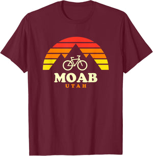 Moab Utah Mountain Biking Moab Mtb Trails Retro T-Shirt - T-Shirt | Maroon