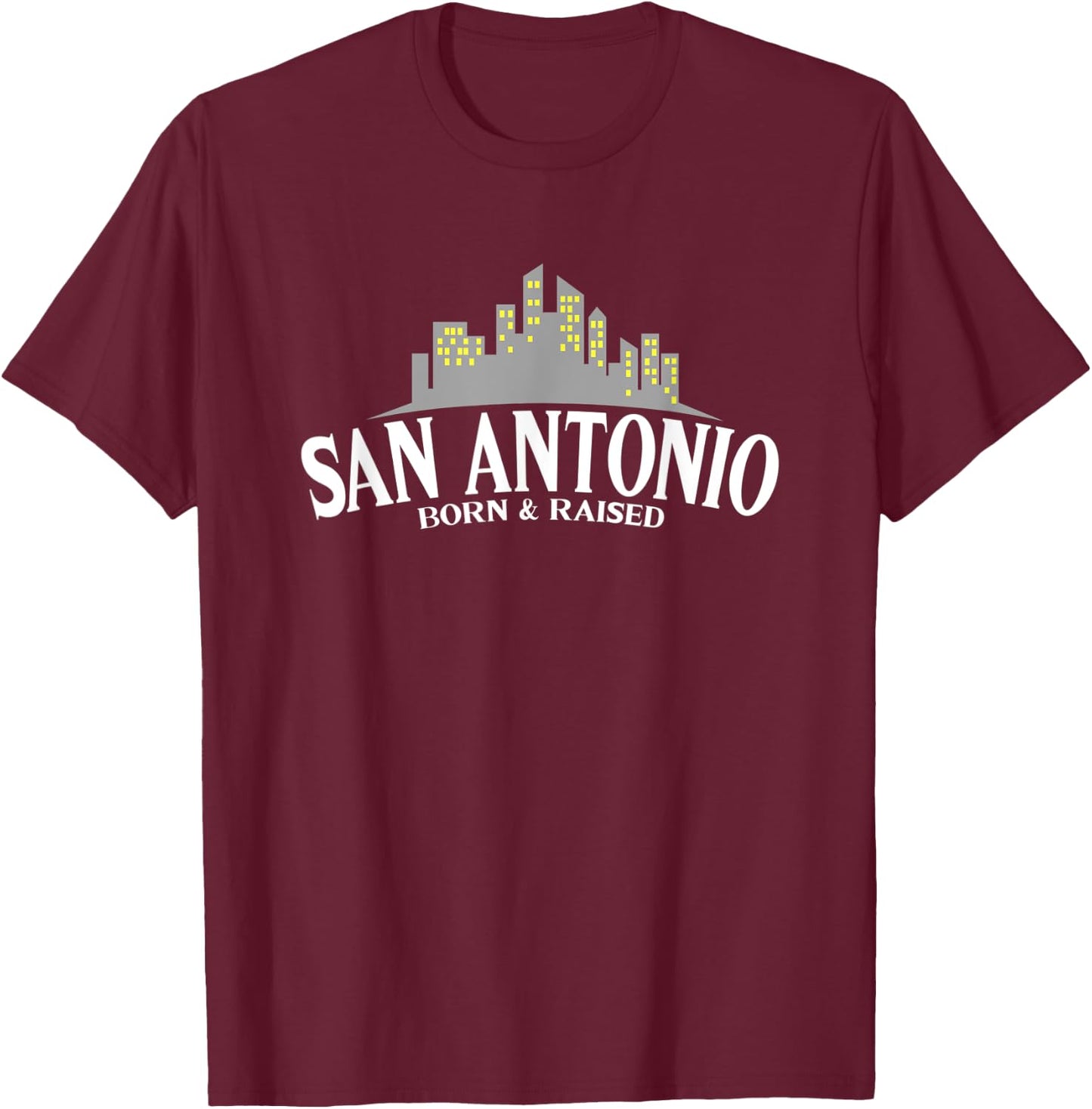 San Antonio Born & Raised - USA - Texas T-Shirt - T-Shirt | Maroon