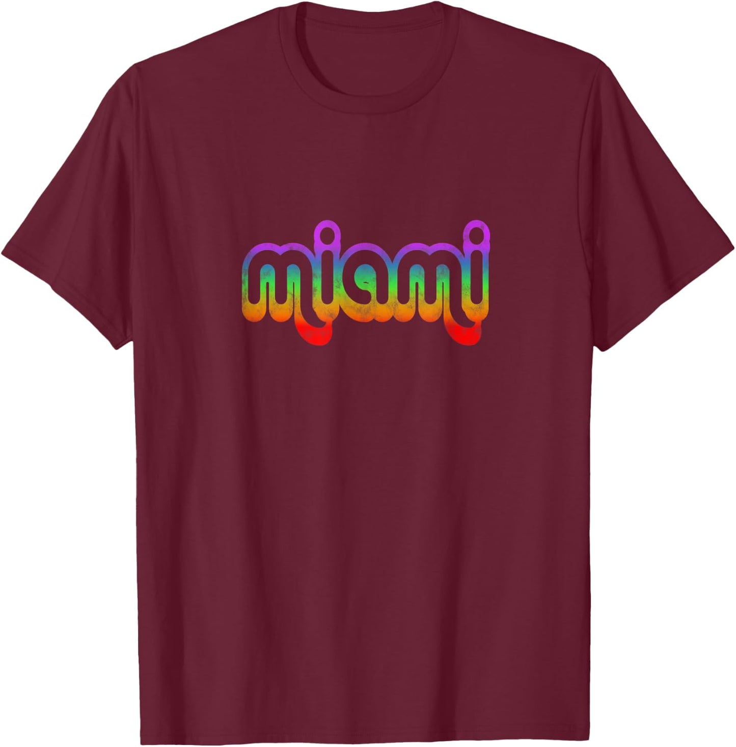 Miami Vintage Retro Florida Graphic Pride Love T Gifts T-Shirt - T-Shirt | Maroon