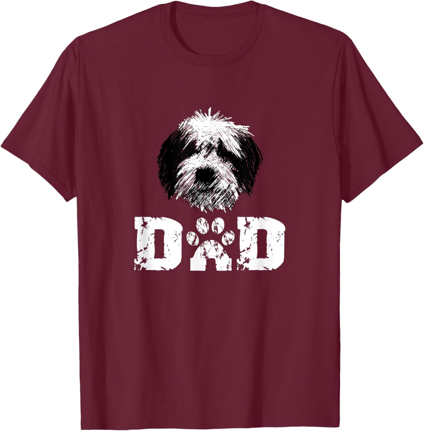 Sheepadoodle Dad Dog Father Women T-Shirt - T-Shirt | Maroon