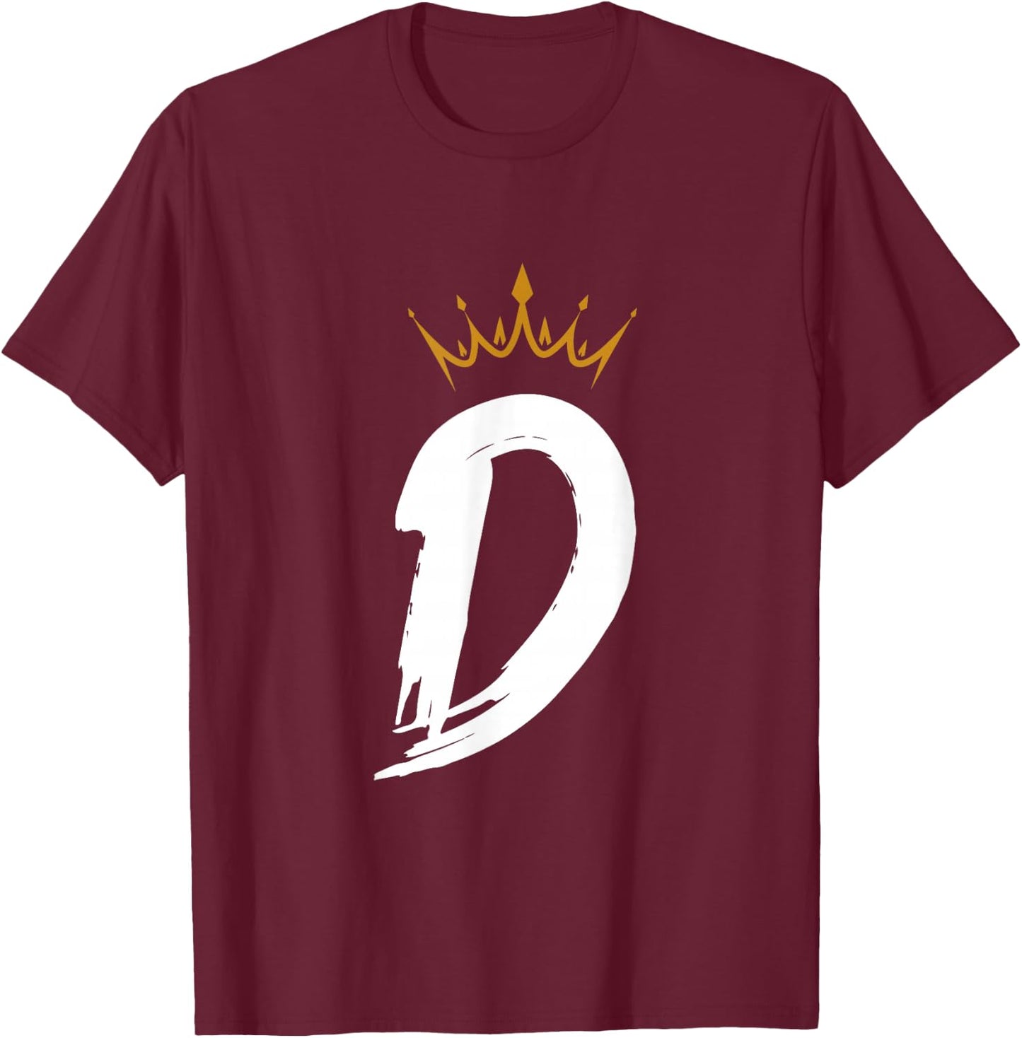 Queen King Letter D - Favorite Letter With Crown Alphabet T-Shirt - T-Shirt | Maroon