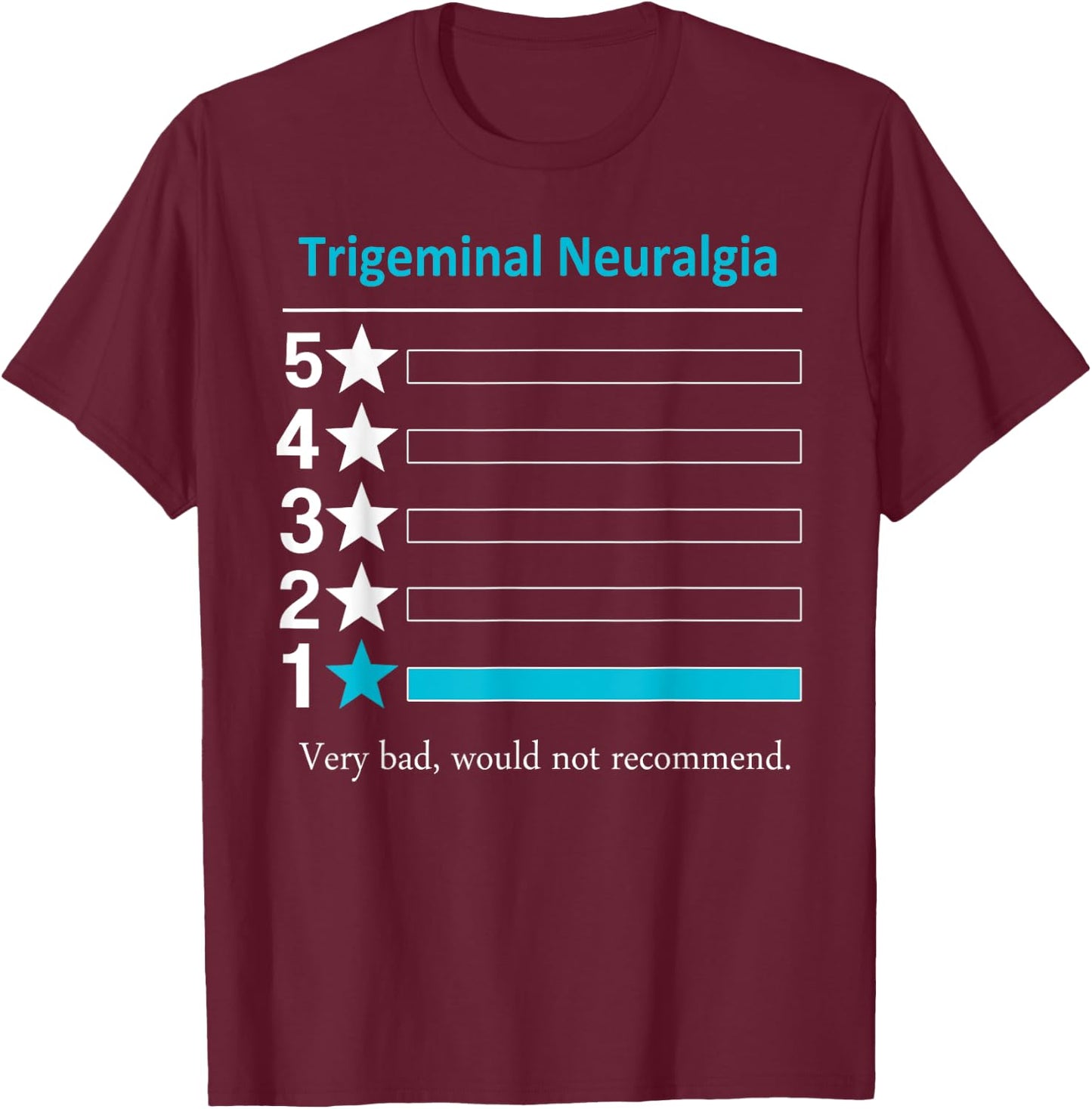 Trigeminal Neuralgia Very bad, would not recommend. T-Shirt - T-Shirt | Maroon