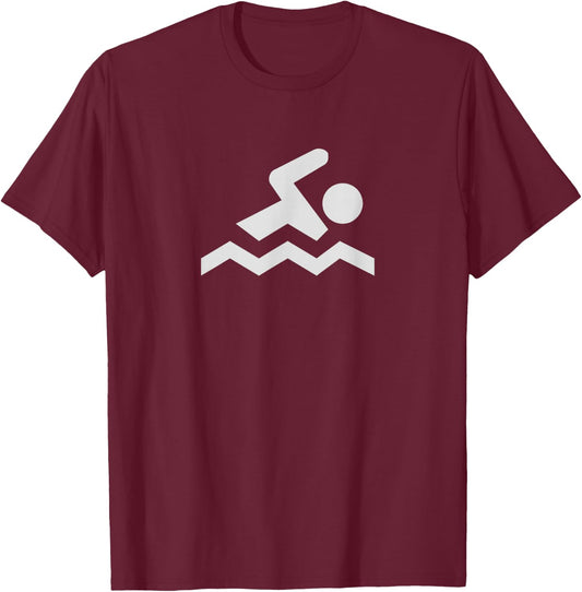 Swim Graphic-Fun Swimming T-Shirt - T-Shirt | Maroon
