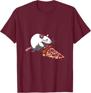 Mouse Rat Italian Dish Pizzetta Baker Foodie Pizza T-Shirt - T-Shirt | Maroon