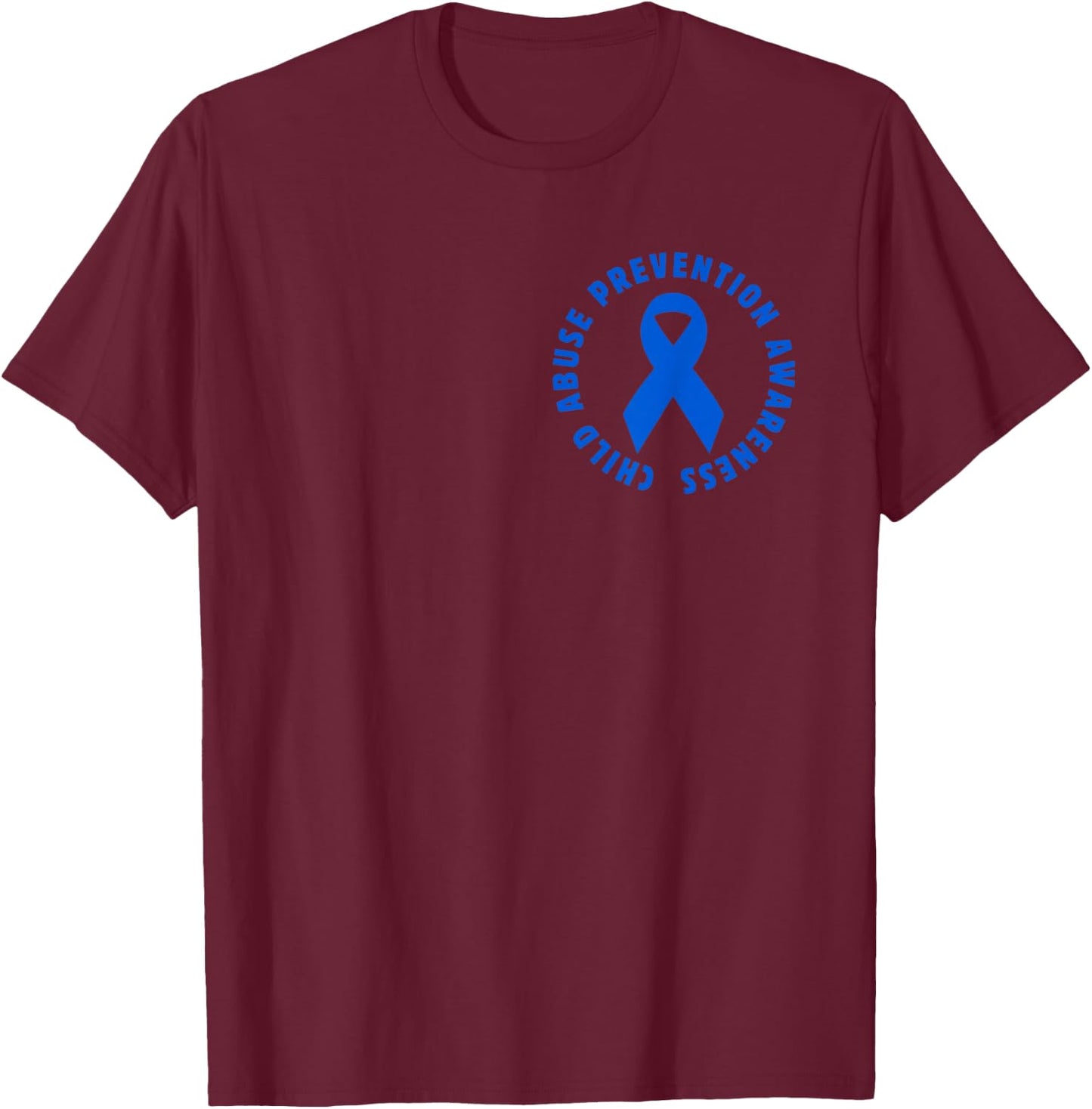 In April We Wear Blue Cool Child Abuse Prevention Awareness T-Shirt - T-Shirt | Maroon