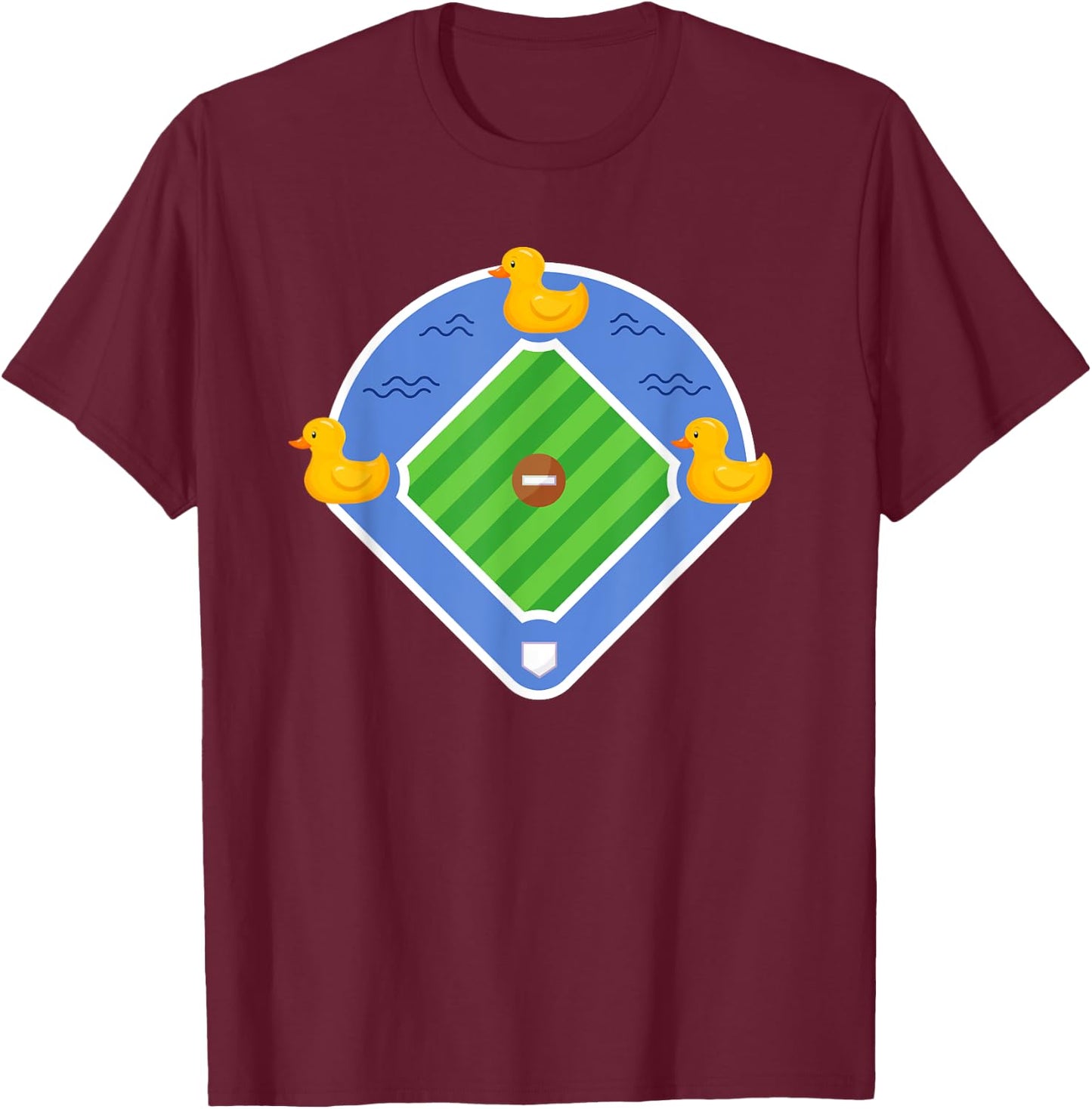 Funny Ducks On The Pond Baseball Quotes Bases Loaded Cute T-Shirt - T-Shirt | Maroon