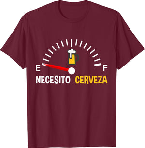 Necesito Cerveza as Funny Spanish Quote Mexican Beer T-Shirt - T-Shirt | Maroon