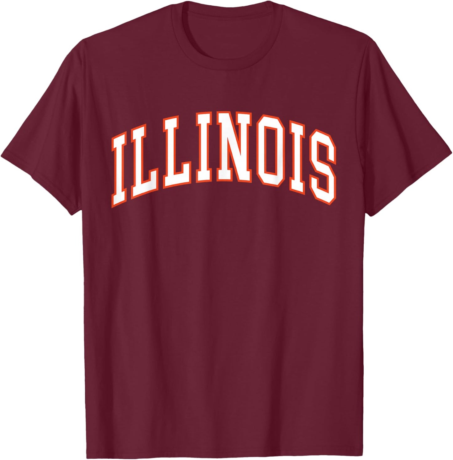 Retro Illinois Vintage Illinois Orange Blue Throwback IL T-Shirt - T-Shirt | Maroon