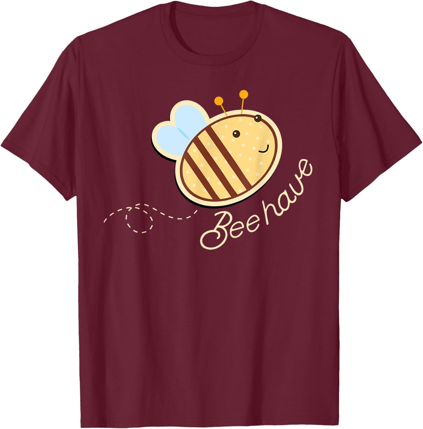 Funny parent teacher cute learn to behave bee kids beehave T-Shirt - T-Shirt | Maroon