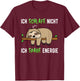 Ich Schlafe nicht Ich Spare Energie. Boys, , Short Sleeve, Sloth Saying , black T-Shirt - T-Shirt | Maroon