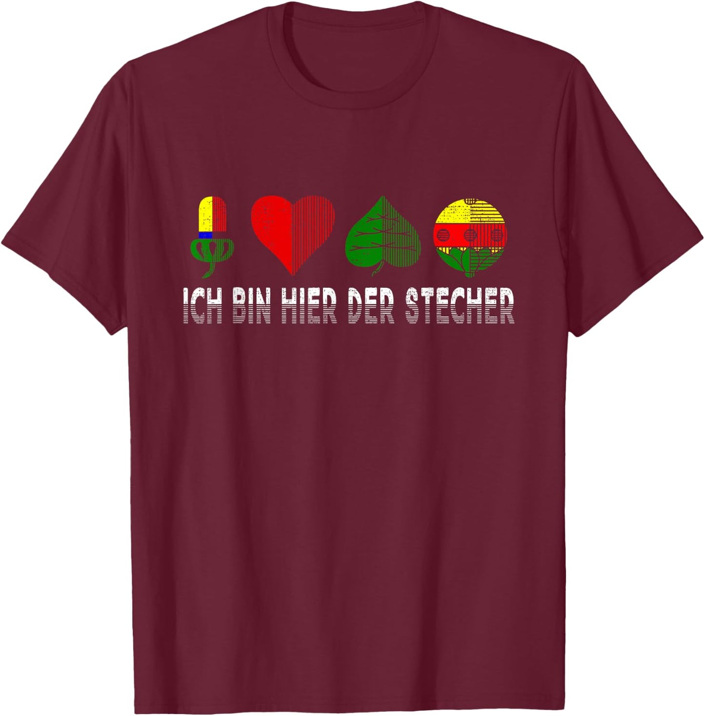 Playing Cards Family Table Bavarian Sheepheads Taroque Sheephead T-Shirt - T-Shirt | Maroon