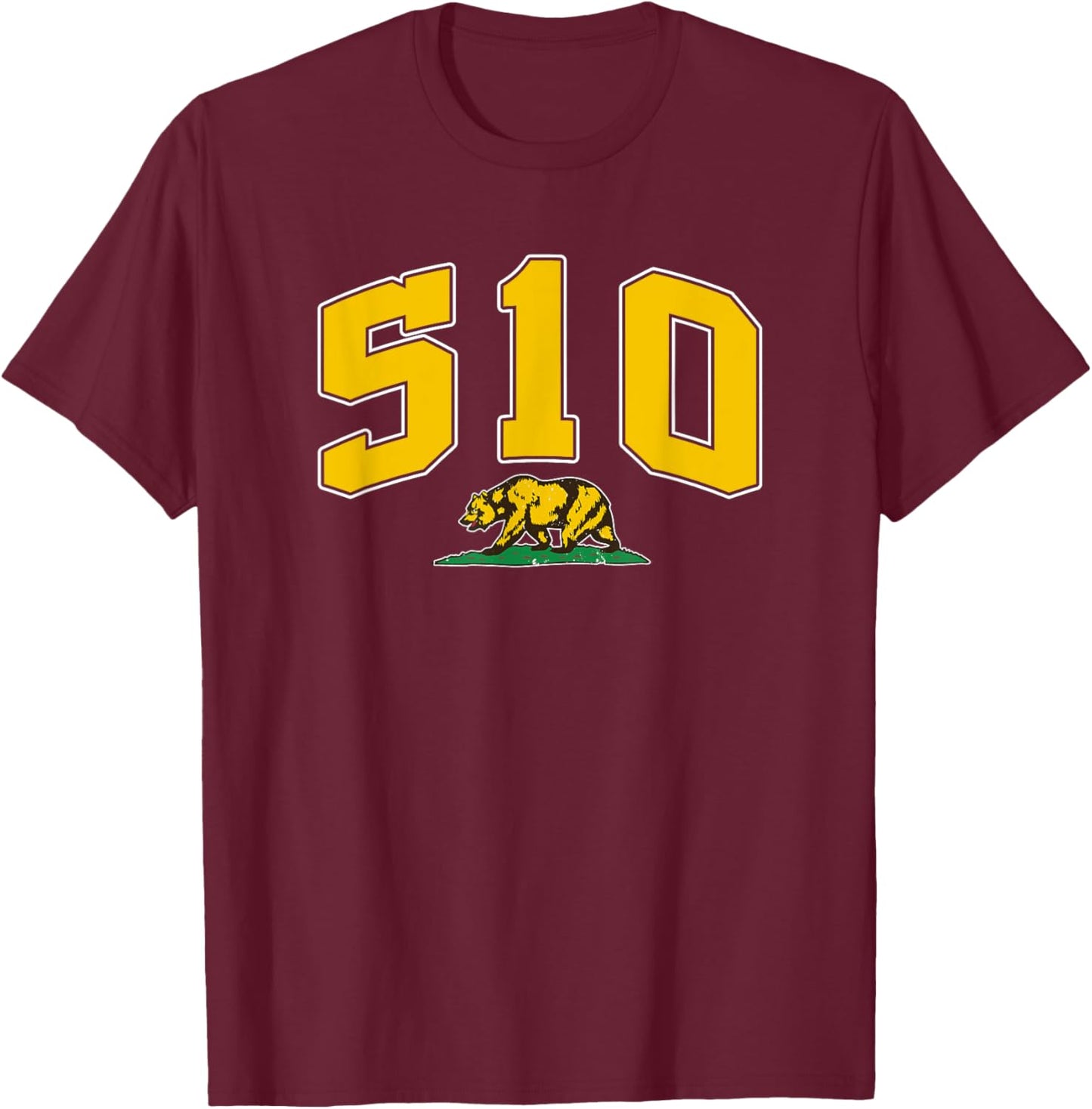 Berkeley Area Code California CA , Small, Black T-Shirt - T-Shirt | Maroon