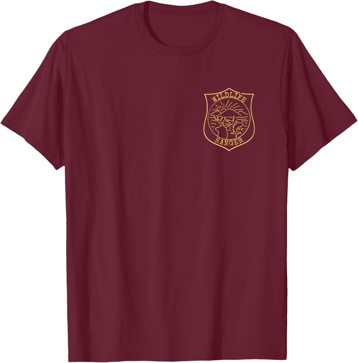 Wildlife Ranger Logo National Park Officer Game Warden Agent T-Shirt - T-Shirt | Maroon